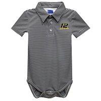 Infant Vive La Fete  Black Ryan Blaney Pencil Stripe Polo Bodysuit