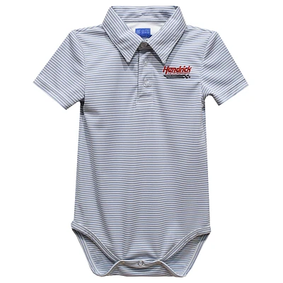 Infant Vive La Fete  Gray Hendrick Motorsports Pencil Stripe Polo Bodysuit