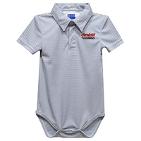 Infant Vive La Fete  Gray Hendrick Motorsports Pencil Stripe Polo Bodysuit