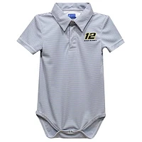 Infant Vive La Fete  Gray Ryan Blaney Pencil Stripe Polo Bodysuit