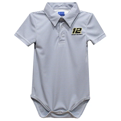 Infant Vive La Fete  Gray Ryan Blaney Pencil Stripe Polo Bodysuit