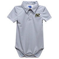 Infant Vive La Fete  Gray Ryan Blaney Pencil Stripe Polo Bodysuit