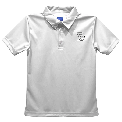 Youth Vive La Fete  White Dale Earnhardt Jr. Solid Polo