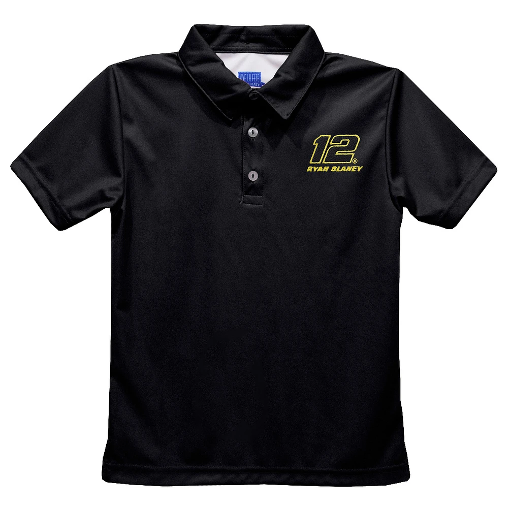 Youth Vive La Fete Black Ryan Blaney Solid Polo