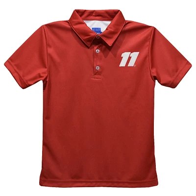 Youth Vive La Fete  Red Denny Hamlin Solid Polo