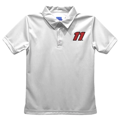 Youth Vive La Fete  White Denny Hamlin Solid Polo