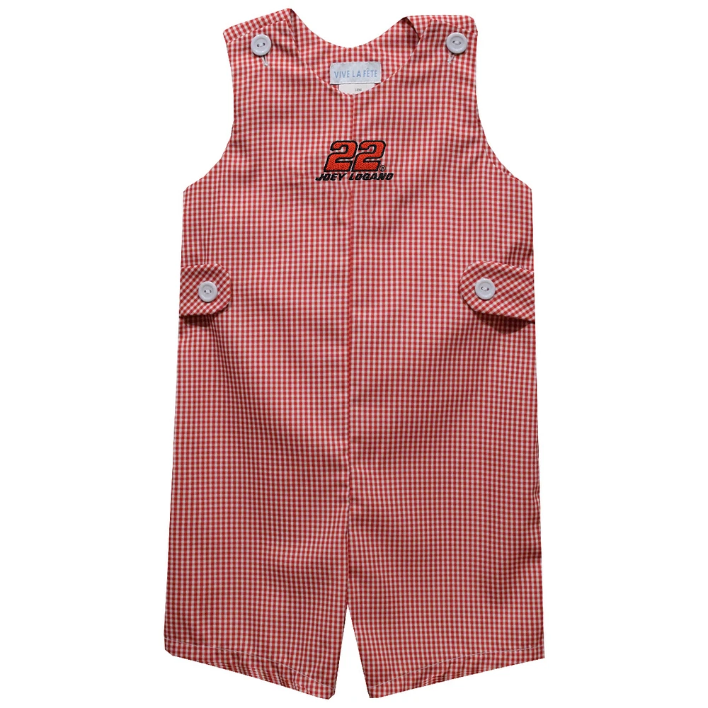 Infant Vive La Fete Red Joey Logano Gingham Jon Romper