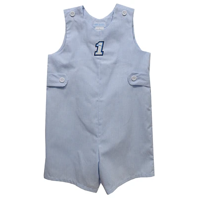 Infant Vive La Fete  Light Blue Ross Chastain Gingham Jon Romper