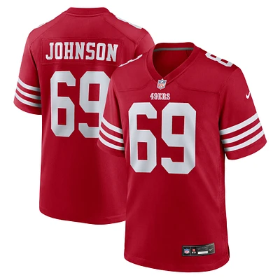 Men's Nike Zack Johnson  Scarlet San Francisco 49ers Team Game Jersey