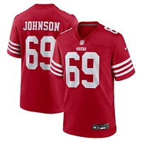 Men's Nike Zack Johnson  Scarlet San Francisco 49ers Team Game Jersey