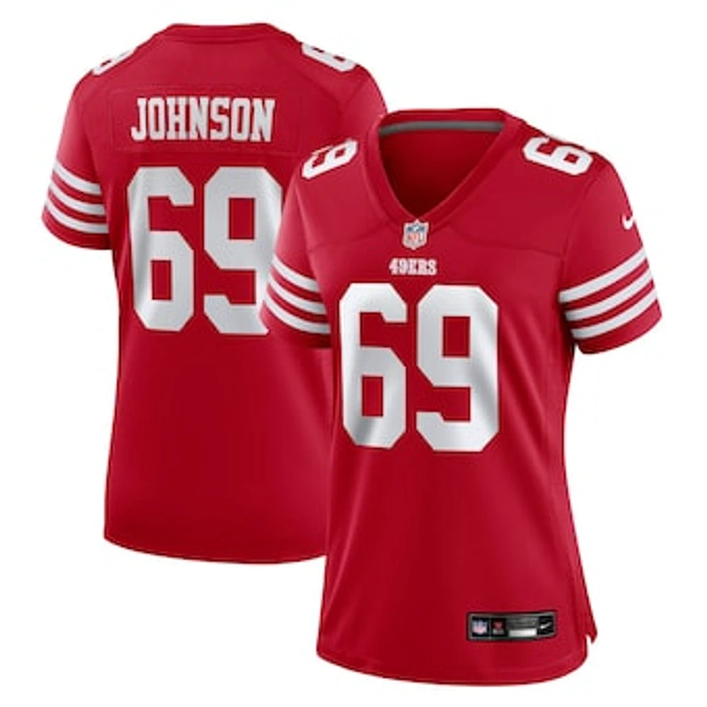 Women's Nike Zack Johnson  Scarlet San Francisco 49ers Team Game Jersey