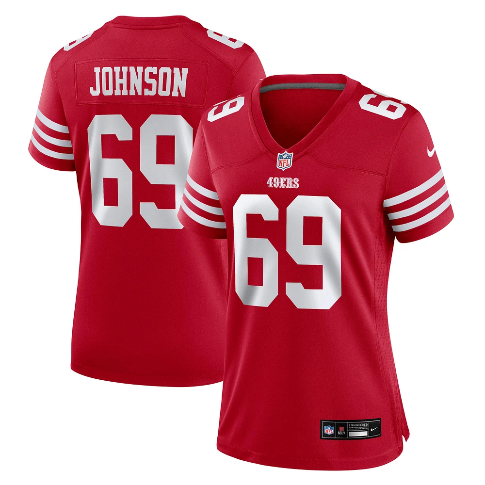 Women's Nike Zack Johnson Scarlet San Francisco 49ers Team Game Jersey