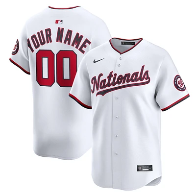 Youth Nike  White Washington Nationals Home Custom Limited Jersey