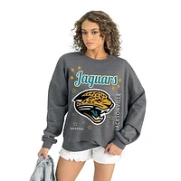Women's Gameday Couture Gray Jacksonville Jaguars Ready to Rumble Premium Fleece Pullover Sweatshirt