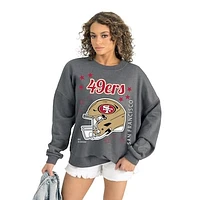 Women's Gameday Couture Gray San Francisco 49ers Ready to Rumble Premium Fleece Pullover Sweatshirt