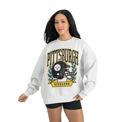 Women's Gameday Couture Gray Pittsburgh Steelers Heritage Premium Fleece Pullover Sweatshirt