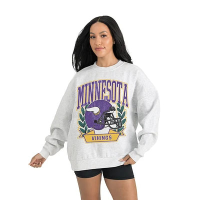 Women's Gameday Couture Gray Minnesota Vikings Heritage Premium Fleece Pullover Sweatshirt