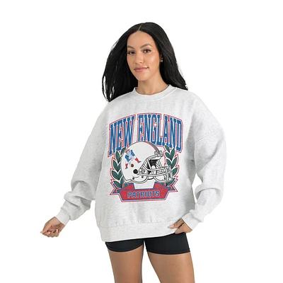 Women's Gameday Couture Gray New England Patriots Heritage Premium Fleece Pullover Sweatshirt