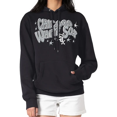 Women's Starter Black Chicago White Sox Fireworks Fleece Tri-Blend Pullover Hoodie