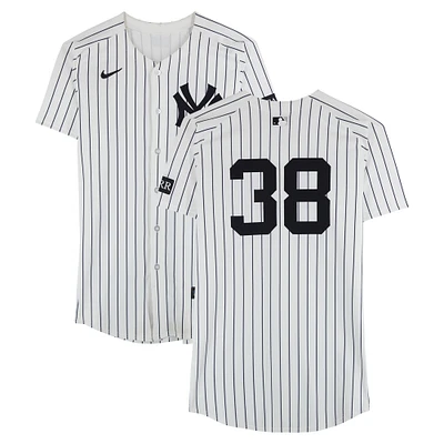 Devin Williams New York Yankees Game-Used #38 White Nike Pinstripe Jersey vs. Kansas City Royals on April 16, 2025