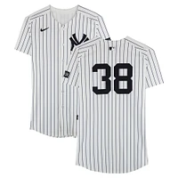 Devin Williams New York Yankees Game-Used #38 White Nike Pinstripe Jersey vs. Kansas City Royals on April 16, 2025
