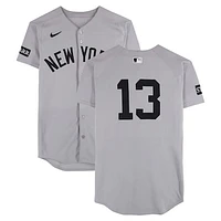 Jazz Chisholm Jr. New York Yankees Game-Used #13 Gray Nike Jersey vs. Pittsburgh Pirates on April 4, 2025