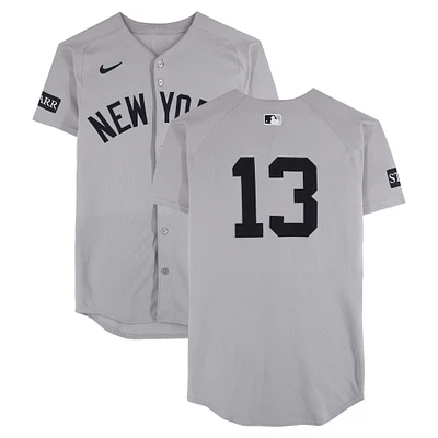 Jazz Chisholm Jr. New York Yankees Game-Used #13 Gray Nike Jersey vs. Pittsburgh Pirates on April 4, 2025