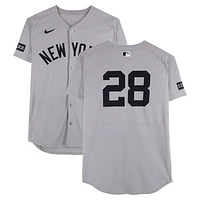 Austin Wells New York Yankees Game-Used #28 Gray Nike Jersey vs. Pittsburgh Pirates on April 4, 2025
