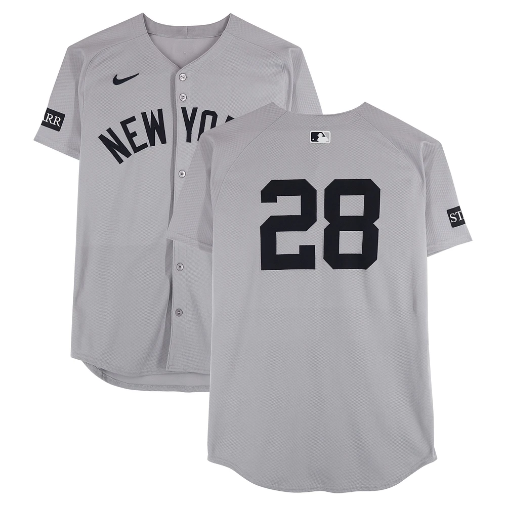 Austin Wells New York Yankees Game-Used #28 Gray Nike Jersey vs. Pittsburgh Pirates on April 4, 2025