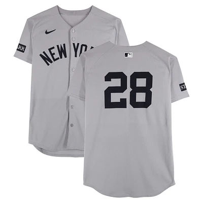 Austin Wells New York Yankees Game-Used #28 Gray Nike Jersey vs. Pittsburgh Pirates on April 4, 2025