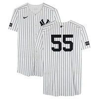 Carlos Rodón New York Yankees Game-Used #55 White Nike Pinstripe Jersey vs. San Francisco Giants on April 13, 2025