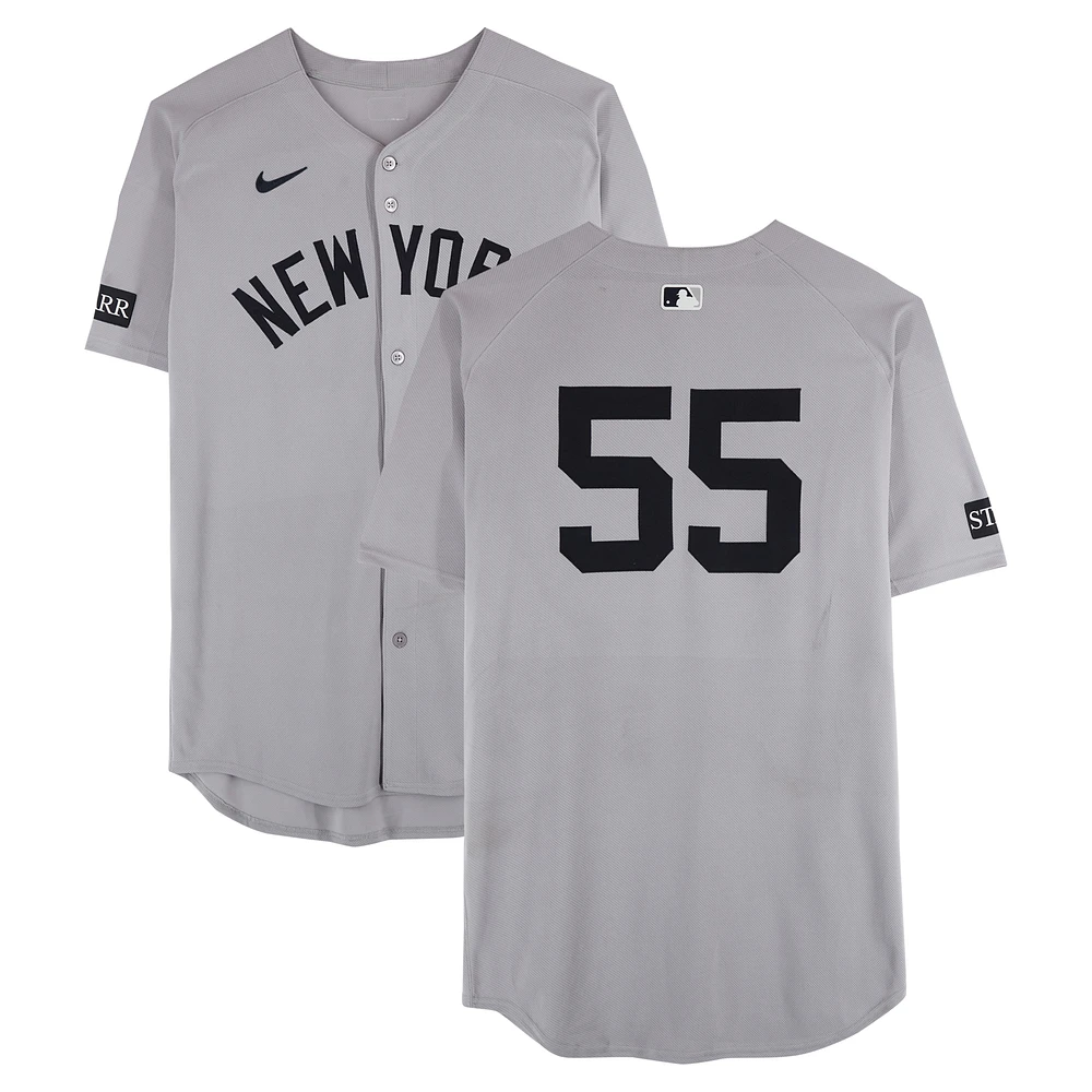 Carlos Rodón New York Yankees Game-Used #55 Gray Nike Jersey vs. Detroit Tigers on April 7, 2025