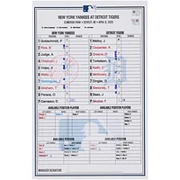 New York Yankees Game-Used Lineup Card vs. Detroit Tigers on April 8, 2025