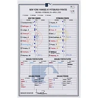 New York Yankees Game-Used Lineup Card vs. Pittsburgh Pirates on April 6, 2025