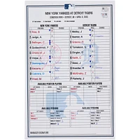 New York Yankees Game-Used Lineup Card vs. Detroit Tigers on April 9, 2025