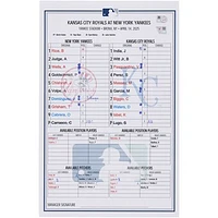 New York Yankees Game-Used Lineup Card vs. Kansas City Royals on April 14, 2025