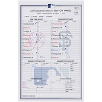 New York Yankees Game-Used Lineup Card vs. San Francisco Giants on April 11, 2025