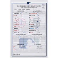 New York Yankees Game-Used Lineup Card vs. San Francisco Giants on April 11, 2025