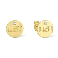 FanDrip LSU Tigers 14K Gold-Plated Diamond Accent Stud Earring
