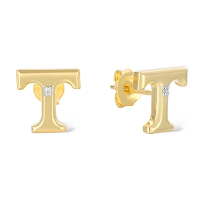 FanDrip Tennessee Volunteers 14K Gold-Plated Diamond Accent Stud Earring