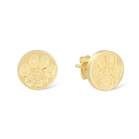 FanDrip Clemson Tigers 14K Gold-Plated Diamond Accent Stud Earring