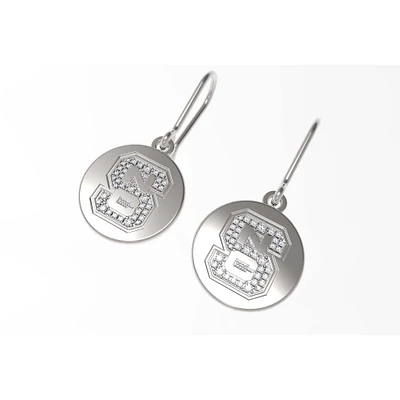 FanDrip NC State Wolfpack Round Diamond Dangle Earrings