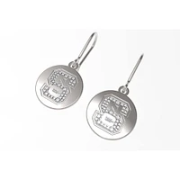 FanDrip NC State Wolfpack Round Diamond Dangle Earrings