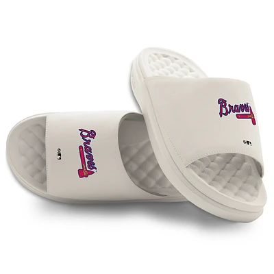 Youth ISlide Cream Atlanta Braves Primary Motive Slide Sandals