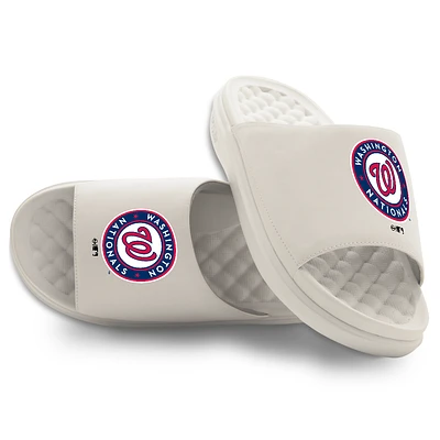 Youth ISlide Cream Washington Nationals Primary Motive Slide Sandals