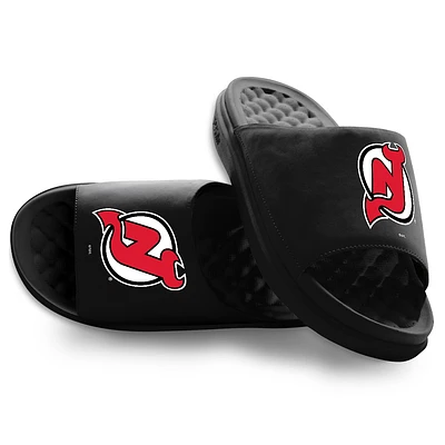 Youth ISlide Black New Jersey Devils Primary Motive Slide Sandals