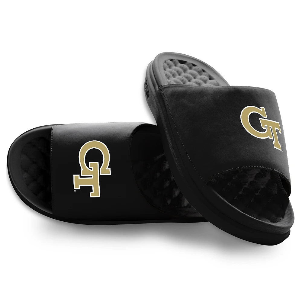 Youth ISlide Black Georgia Tech Yellow Jackets Primary Motive Slide Sandals