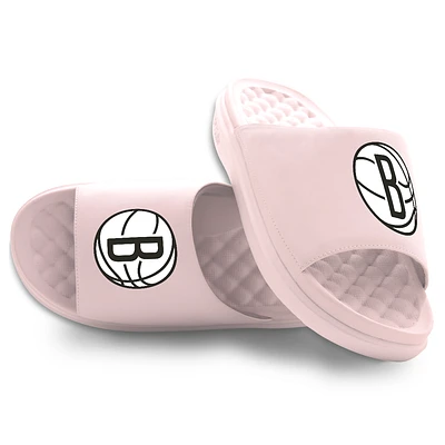Unisex ISlide Pink Brooklyn Nets Primary Motive Slide Sandals