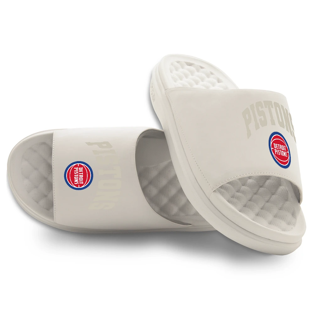 Unisex ISlide Cream Detroit Pistons Tonal Pop Motive Slide Sandals