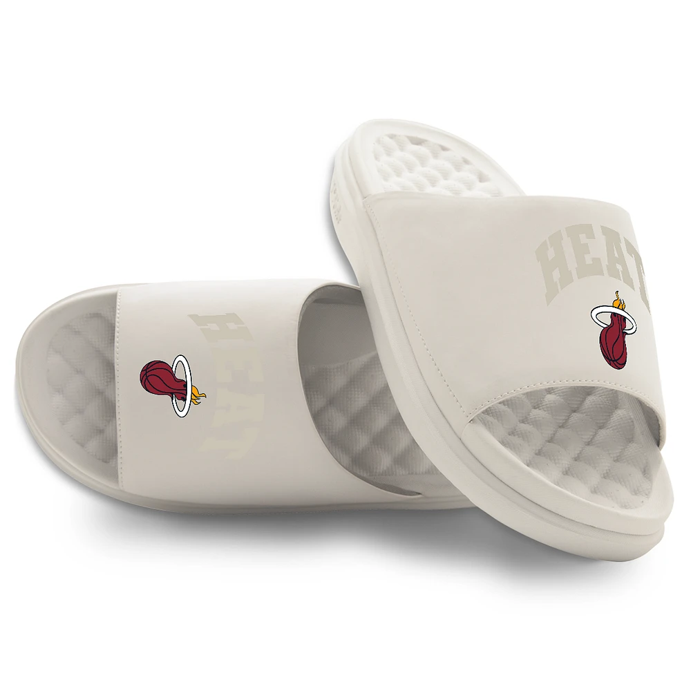 Unisex ISlide Cream Miami Heat Tonal Pop Motive Slide Sandals